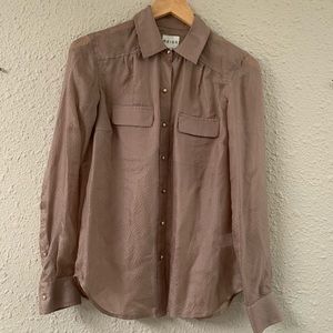 REISS sheer blouse 100% silk size 2